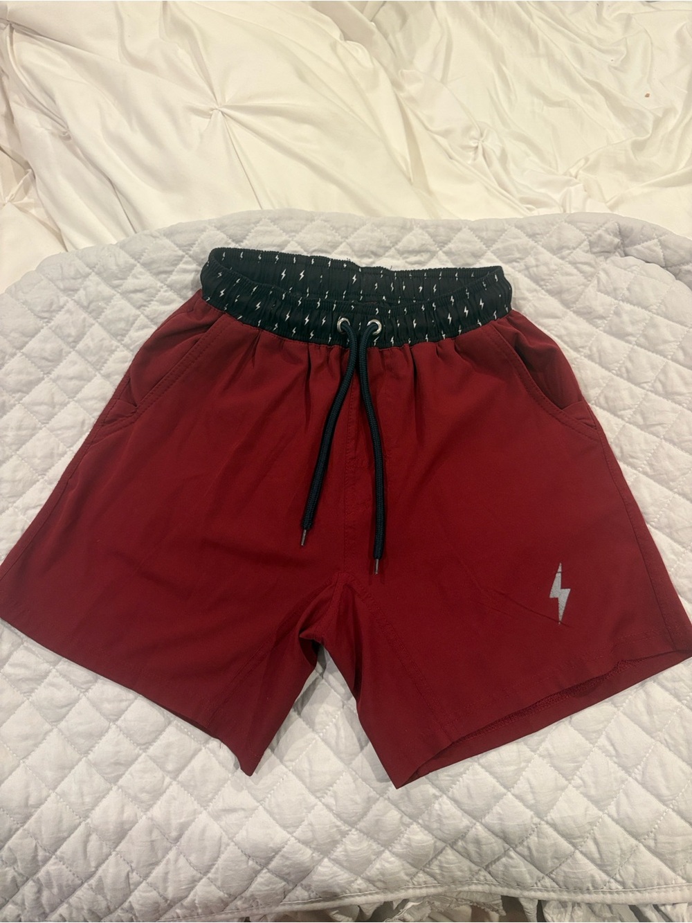Bruce Bolts Kids' Burgundy Active Drawstring Shorts YL - Picture 3 of 4